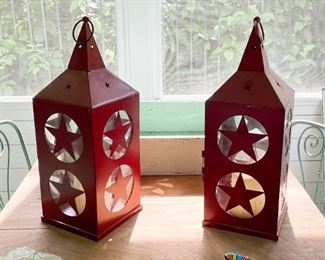 Red Metal Candle Lanterns
