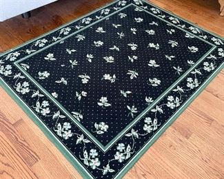 Needlepoint Area Rug (Black & Green)