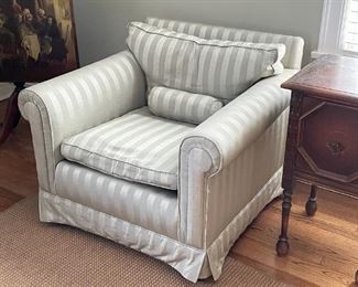 Armchair with Striped Upholstery