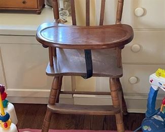 Vintage Wooden High Chair 