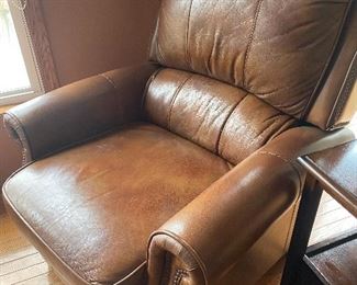 Leather studded recliner