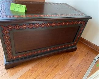 Inlaid wooden storage box