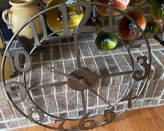 Large metal wall clock