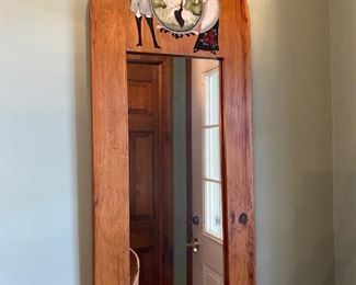 Painted pine mirror
