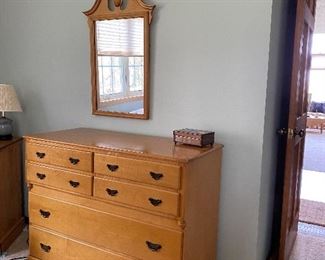 Beautiful maple dresser and mirror