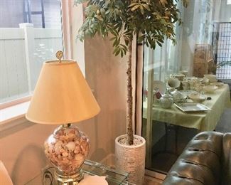 Metal and Glass Stackable Tables - Shell Lamp - Silk Tree 