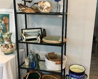 Metal and Glass Bookshelf (Pair) 
Decor - Baskets - Umbrella Stand (Mexico)
