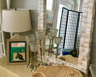Lamp- Fish Placemats - Mirror - Candleholders..