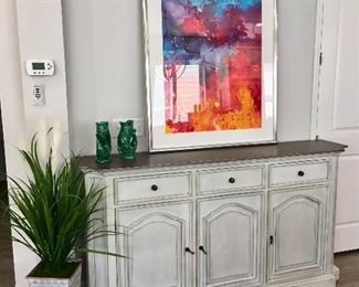 Signed Framed Art: Beth Arthur - 
Buffet/TV Cabinet - Silk - Decor 