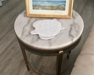 Metal/Marble Side Table 