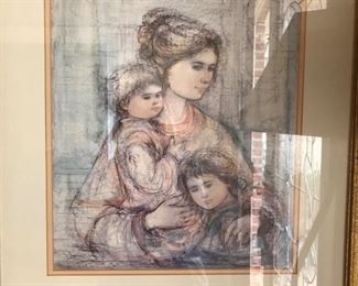 Edna Hibel framed lithograph