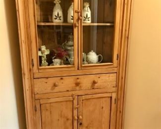Pine corner cabinet
