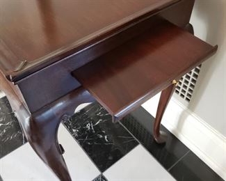 rectangular table with raised edge and rounded legs - 27" high x 29" wide x 18" deep