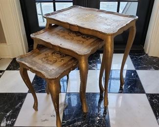 Set of three nesting tables - largest table is 23" high x 22" wide x 14" deep