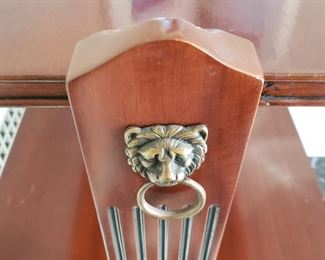 two-tiered side table with lion detail - 31" high x 27" wide x 17" deep