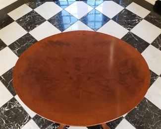 Side table with harp detail - 30" tall x 32" wide x 24" deep