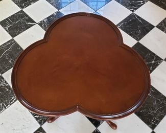 Clover-shape table - 26" wide from leaf to leaf and 27" tall