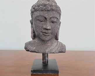 Stone head on metal base - 16" high
