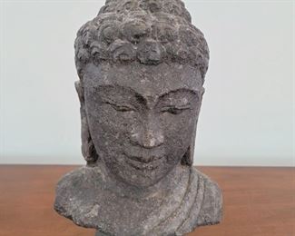 Stone head on metal base - 16" high