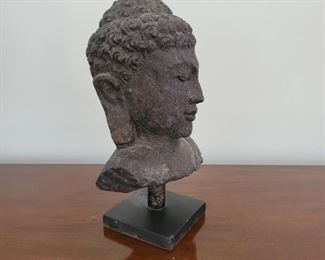 Stone head on metal base - 16" high