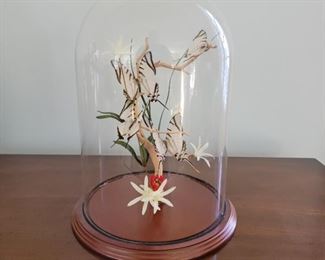 Butterflies under glass - 13" high x 8" diameter