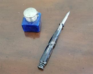 Ink well and pen - ink well is 1.5" square