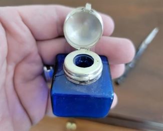 Ink well and pen - ink well is 1.5" square