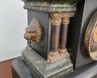 Ornate Sessions mantle clock - 13" high x 18" wide x 7" deep