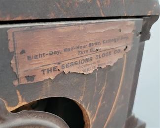 Ornate Sessions mantle clock - 13" high x 18" wide x 7" deep