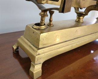 Brass balance scale - 19" tall x 24" wide x 10" deep