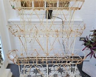 three tier metal plant shelves - 48" tall x 44" wide x 27" deep