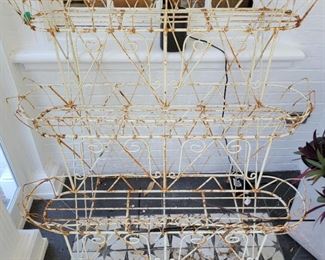 three tier metal plant shelves - 48" tall x 44" wide x 27" deep