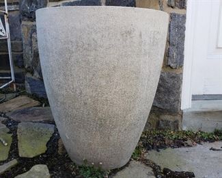 concrete planter - 2 available - 22" high x 18" diameter