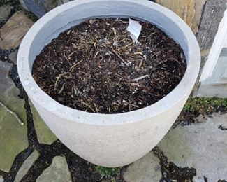 concrete planter - 2 available - 22" high x 18" diameter