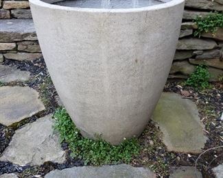 concrete planter - 2 available - 22" high x 18" diameter