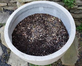 concrete planter - 2 available - 22" high x 18" diameter