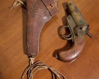 Vintage Flare Gun & Separate Belt Holster 