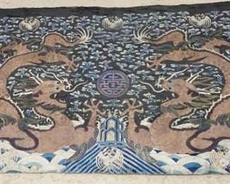 1007	OUTSTANDING HAND SEWN ASIAN TAPESTRY W/CHINESE DRAGONS, 5 FT 6 IN X 8 FT 6 IN
