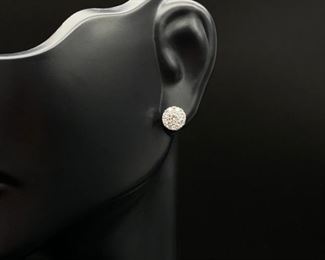 Brand new, never worn! Cluster Diamonds give way to large bursts of light from these 1.00 Diamond stud earrings in 14k yellow gold. The cluster is designed to make each earring appear like a 1.75 carat stud. Very fine diamonds; ideal cut.