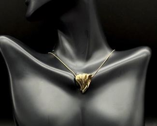 1/2 Carat Diamond Estate Slide Pendant in 14k Yellow Gold. Chain not included.