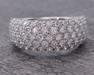Upscale 1.66 Carat Diamond Pave Ring in 18k White Gold; $7,999 Retail