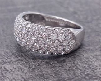 Upscale 1.66 Carat Diamond Pave Ring in 18k White Gold; $7,999 Retail