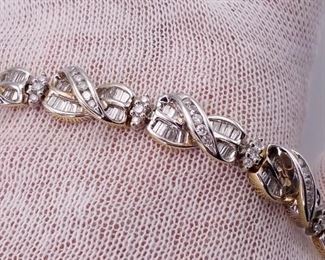 5.00 Carat Diamond Estate Bracelet in 14k Two-Tone Gold