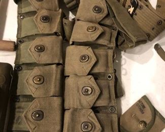 M1 GARAND AMMO BELT WITH AMMO AND SUSPENDERS