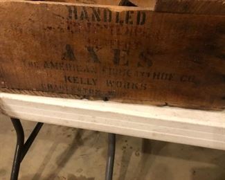 AXE HEAD WOODEN BOXS