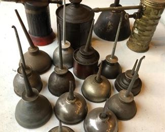 MISC SIZES ANTIQUE OIL  CANS