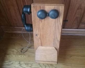 oak wall phone