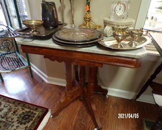 vintage marble topped lamp table