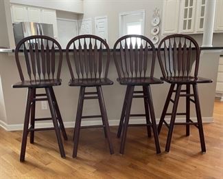 HALF OFF! $100.00 NOW, WAS $200.00................. 4 Cochran Bar Stools seat is 30" tall $600.00 new (C139)F