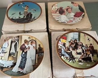 HALF OFF! $20.00 NOW, WAS $40.00...................4 Norman Rockwell Plates w/boxes (C113)
